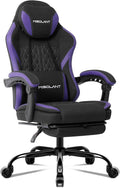 Misolant Gaming Chair, Fabric Gamer Chair with footrest for Adults, High Back Ergonomic Computer Game Chair with Adjustable Headrest and Massage Lumbar Support, 90-155° Recline Free, Purple