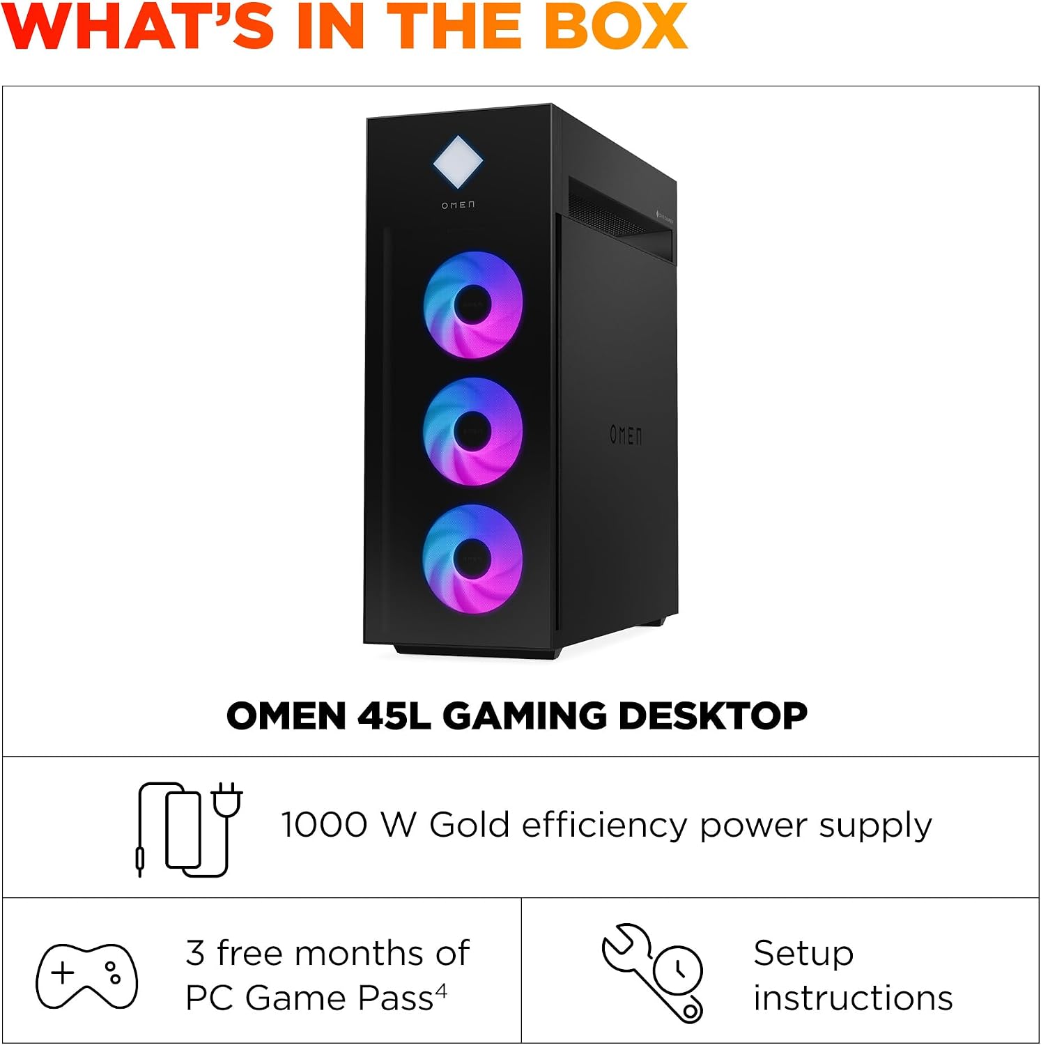HP OMEN 45L Gaming Desktop, Intel Core Ultra 7 265K, 32 GB RAM, 2TB SSD, NVIDIA GeForce RTX 5080, Windows 11 Pro, Microsoft Copilot, Tempered Glass, GT22-3080 (2025)