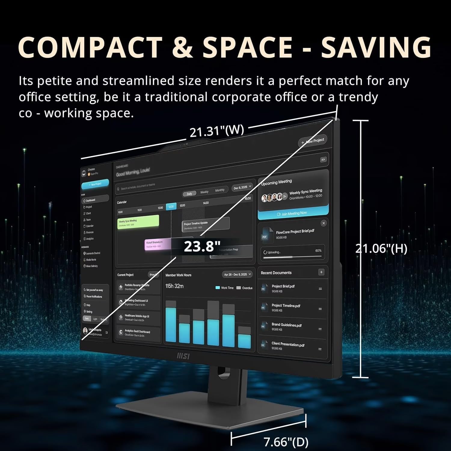 msi Modern 24' All-in-One Touchscreen Desktop, 10-core Intel Core 7 150U CPU(5.4GHz), IPS FHD (1920X1080) Display, 16GB DDR5 RAM, 512GB SSD Plus 1TB HDD, HDMI in&Out Wireless KB& Mouse, Win 11, Black