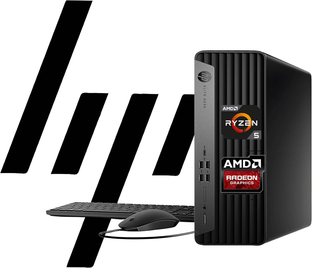 HP Elite 805 G9 SFF Desktop Computer, 6-Core AMD Ryzen 5 (16MB Smart Cache), 8GB DDR5, 256GB PCIeSSD, Radeon 740M Graphics, Dual 4K Display Support, USB-C, HDMI, RJ-45, Wi-Fi, Business&Gaming, Win11