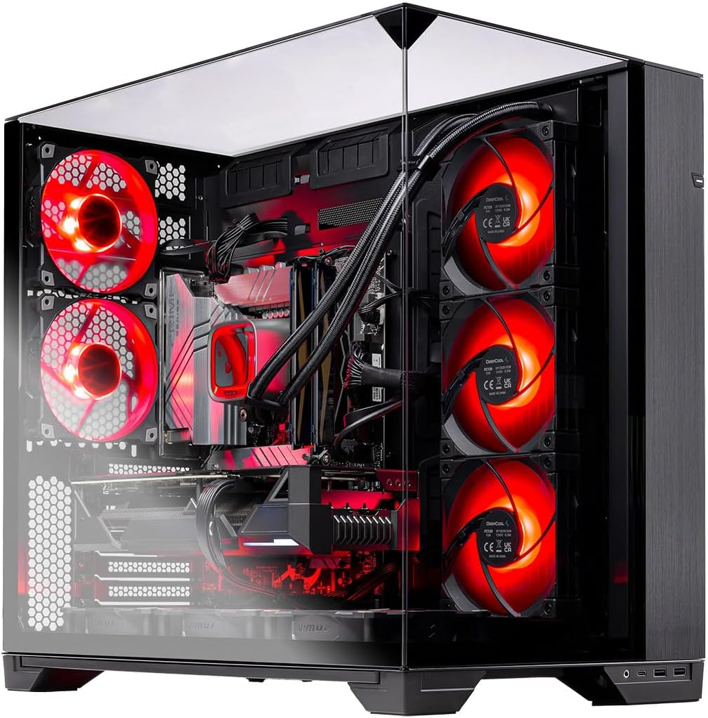 Skytech Gaming O11 Vision Gaming PC, AMD Ryzen 7 9800X3D 4.7GHz, AMD RX 9070XT 16GB VRAM, 1TB Gen4 NVMe SSD, 32GB DDR5 RAM 6000, 850W Gold ATX 3 PSU, 360 ARGB AIO, WI-FI 5, Windows 11, Desktop