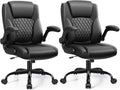 Leather Office Chair, PU Home Computer Desk Chairs with Ergonomic Back Support, 360°Swivel Free，Small Gaming Chair with Wheels and Adjustable Armrests, for Short People Use