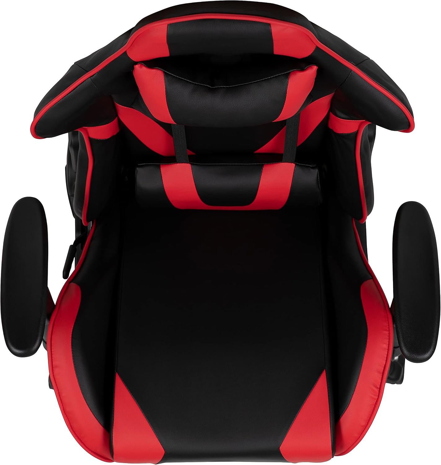 Flash Furniture X20 Fully Reclining LeatherSoft Racing Style Gaming Chair with and Lumbar Pillows, Ergonomic Padded Swivel Computer Chair, Red/Black