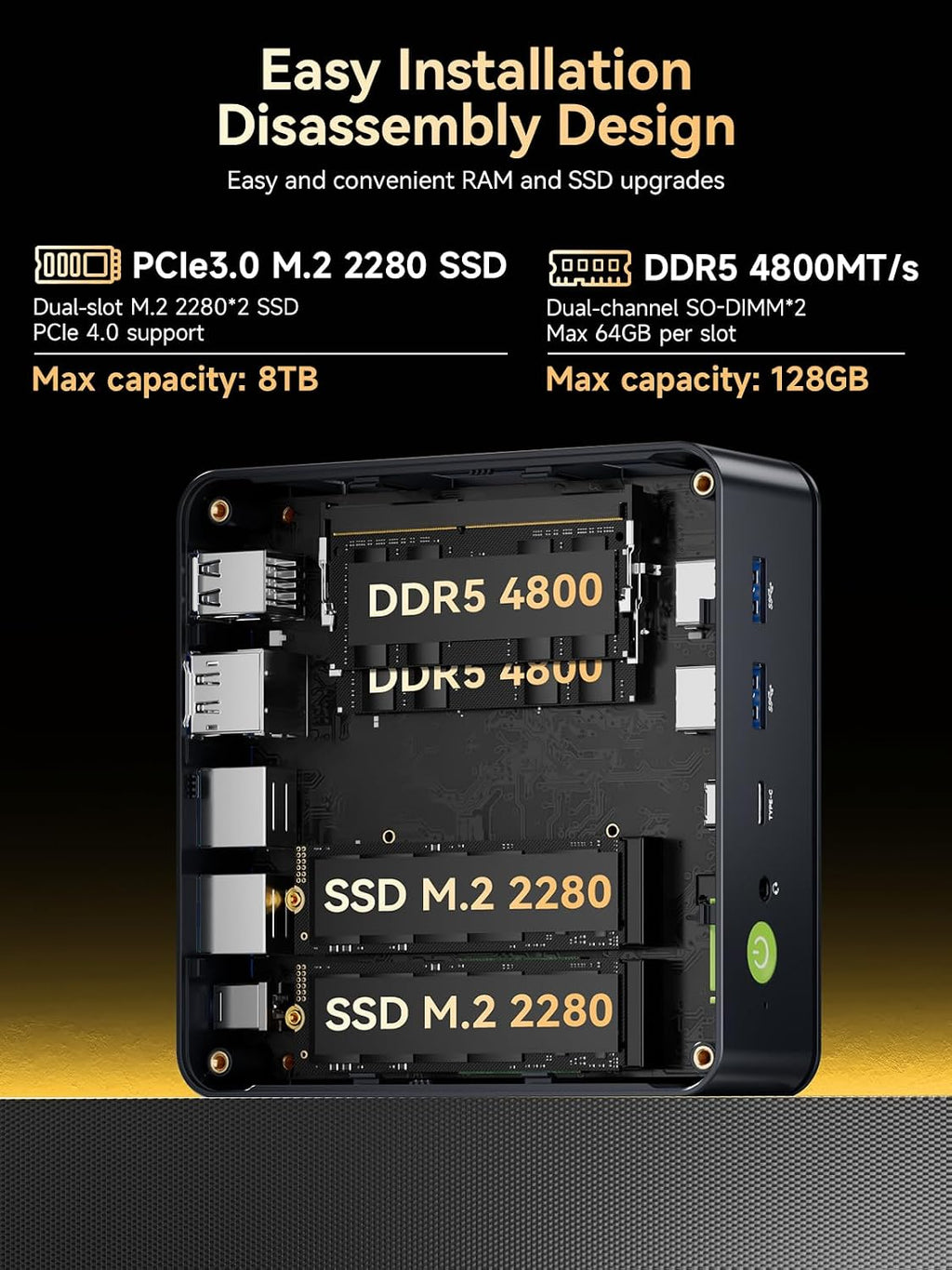 GMKtec M6 Ultra Gaming Mini PC Ryzen 7640HS (Upgraded 6600H/ 6800H), 32GB RAM DDR5 512GB SSD Dual NIC LAN 2.5GbE Desktop Computers Office Home, Triple 4K Display, WiFi 6, USB4, BT 5.2, DP, HDMI 2.0