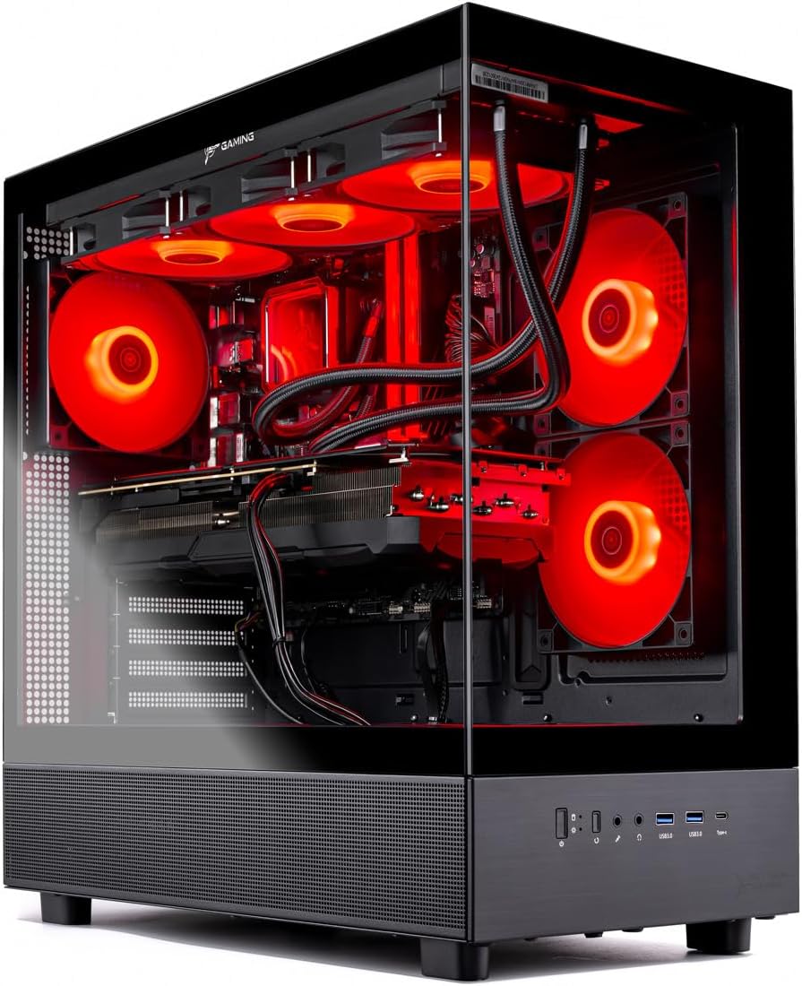 Skytech Gaming Azure 3 Desktop PC, Ryzen 7 9700X 3.8 GHz (5.5GHz Turbo), NVIDIA RTX 5060 Ti 16GB, 1TB NVMe SSD, 32GB DDR5 RAM 5200 RGB, 850W Gold ATX 3 PSU, 360mm ARGB AIO, Wi-Fi, Win 11