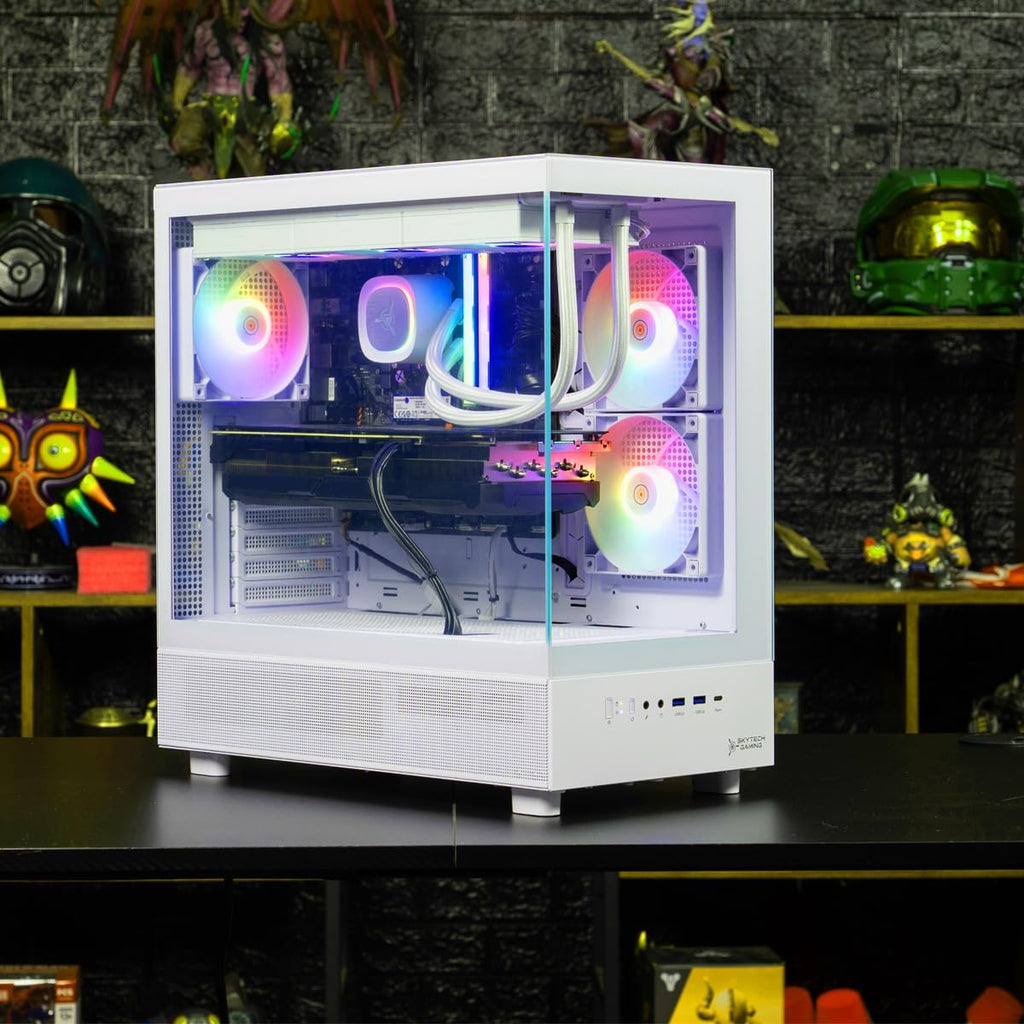 Skytech Gaming Azure 3 Desktop PC, Ryzen 7 9800X3D 4.7 GHz (5.2 GHz Turbo), NVIDIA RTX 5060 Ti 16GB, 1TB Gen4 NVMe SSD, 32GB DDR5 RAM 6000 RGB, 850W Gold ATX 3 PSU, 360mm ARGB AIO, Wi-Fi, Win 11