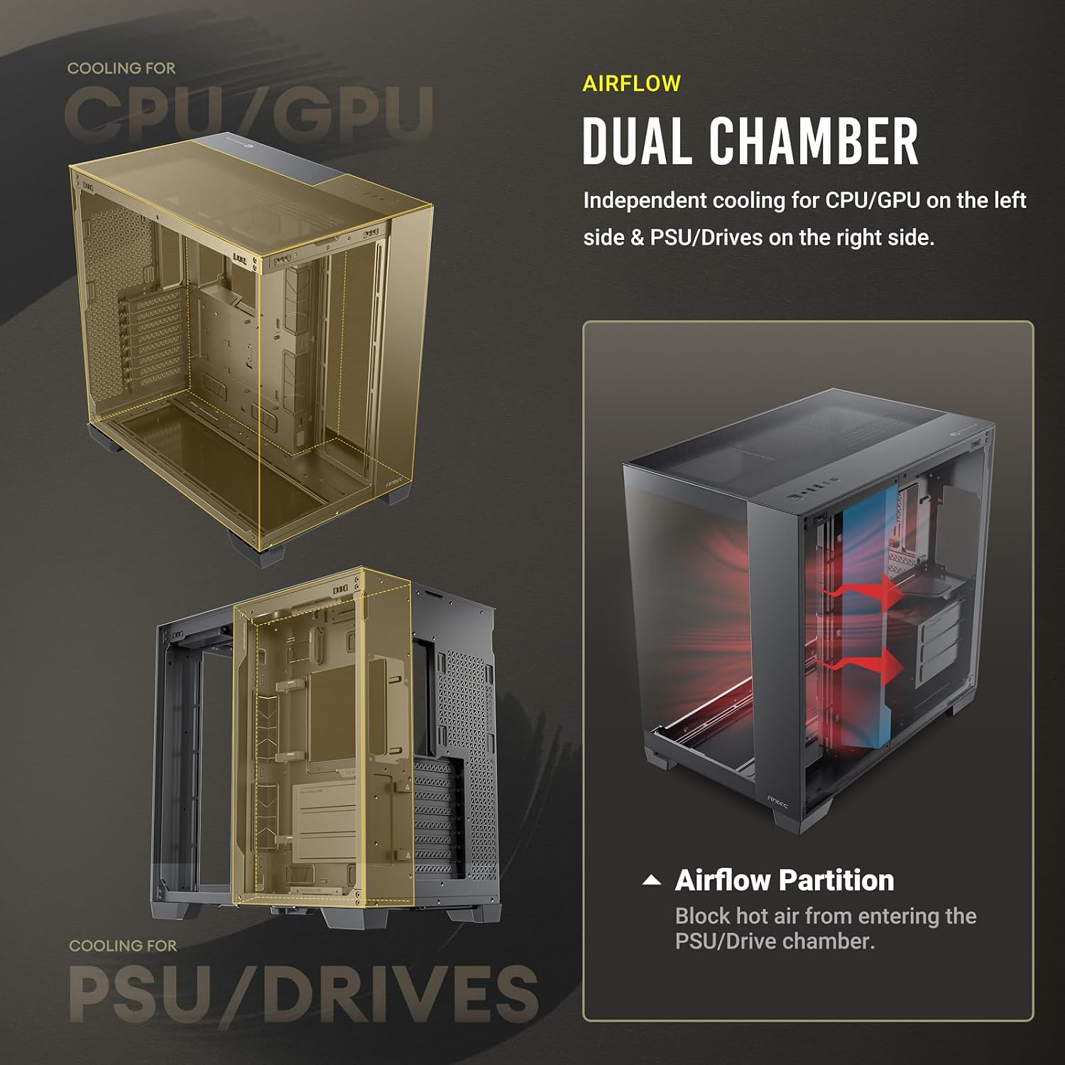 Antec C8 ARGB, 2X TQR 160mm & 1x TQ 140mm ARGB PWM Fans Included,Dual-Chamber Layout, Type-C, 360mm Radiator Support, Seamless TG Front & Side Panels, RTX 40 Compatible, Full-Tower E-ATX PC Case