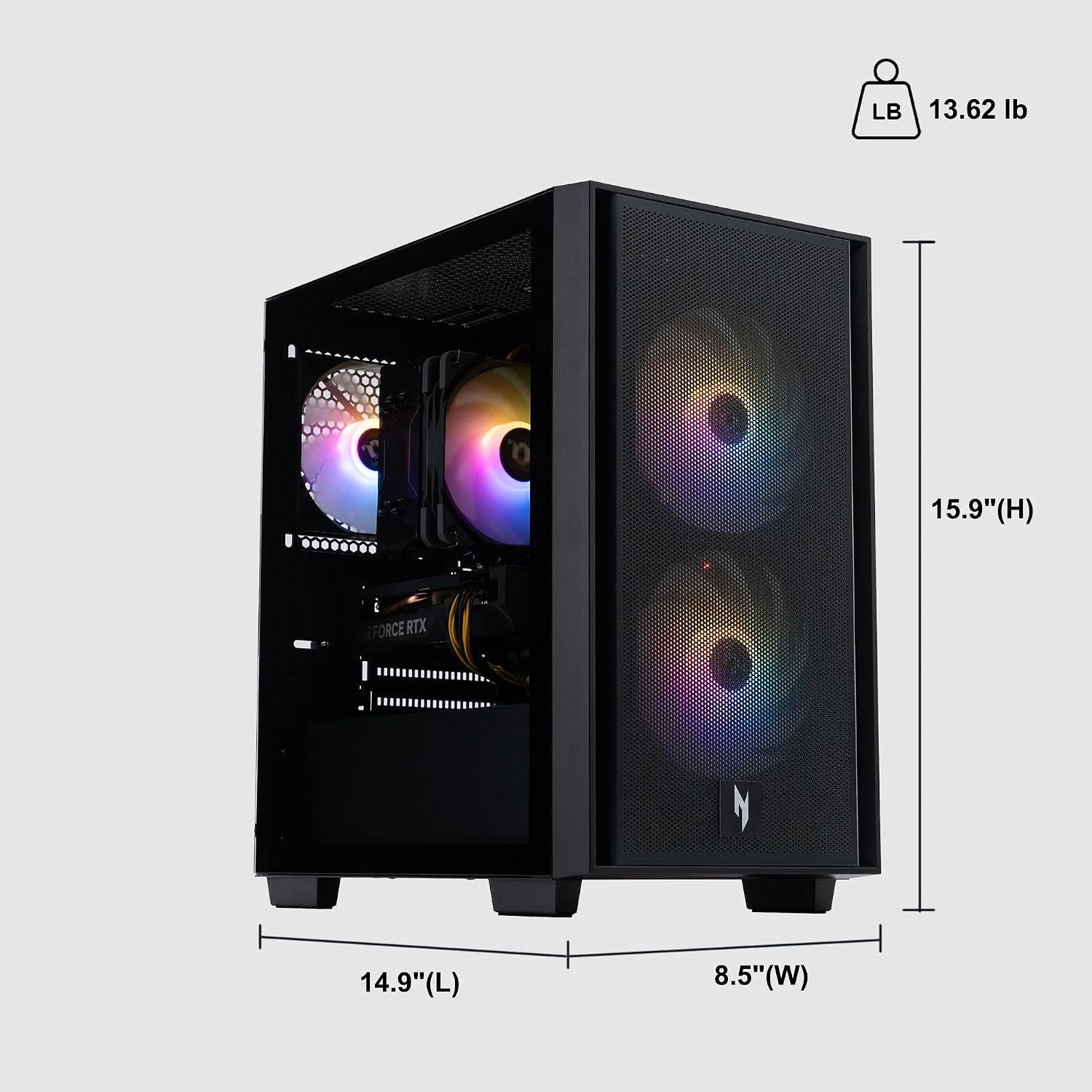 acer Nitro 60 Gaming Desktop Computer AMD Octa-core Ryzen 7 7700 (>i9-13900H) 32GB DDR5 2TB SSD GeForce RTX 5070 12GB GDDR7 DLSS4 (Up to 988 AI Tops) 850W 80+ Gold PSU Type-C Win11Pro ICP Hub