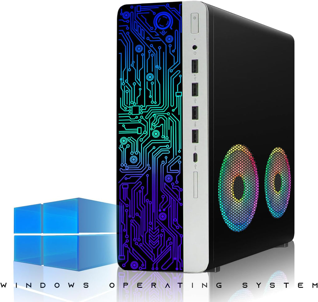 HP G3 Desktop PC, Intel i3, 16GB RAM, 256GB SSD, 27-inch Curved Monitor, RGB Speaker, RGB Keyboard with AI-Enabled Copilot Key Mouse, 2X ARGB Fan WiFi, Windows 11 Pro (Renewed)