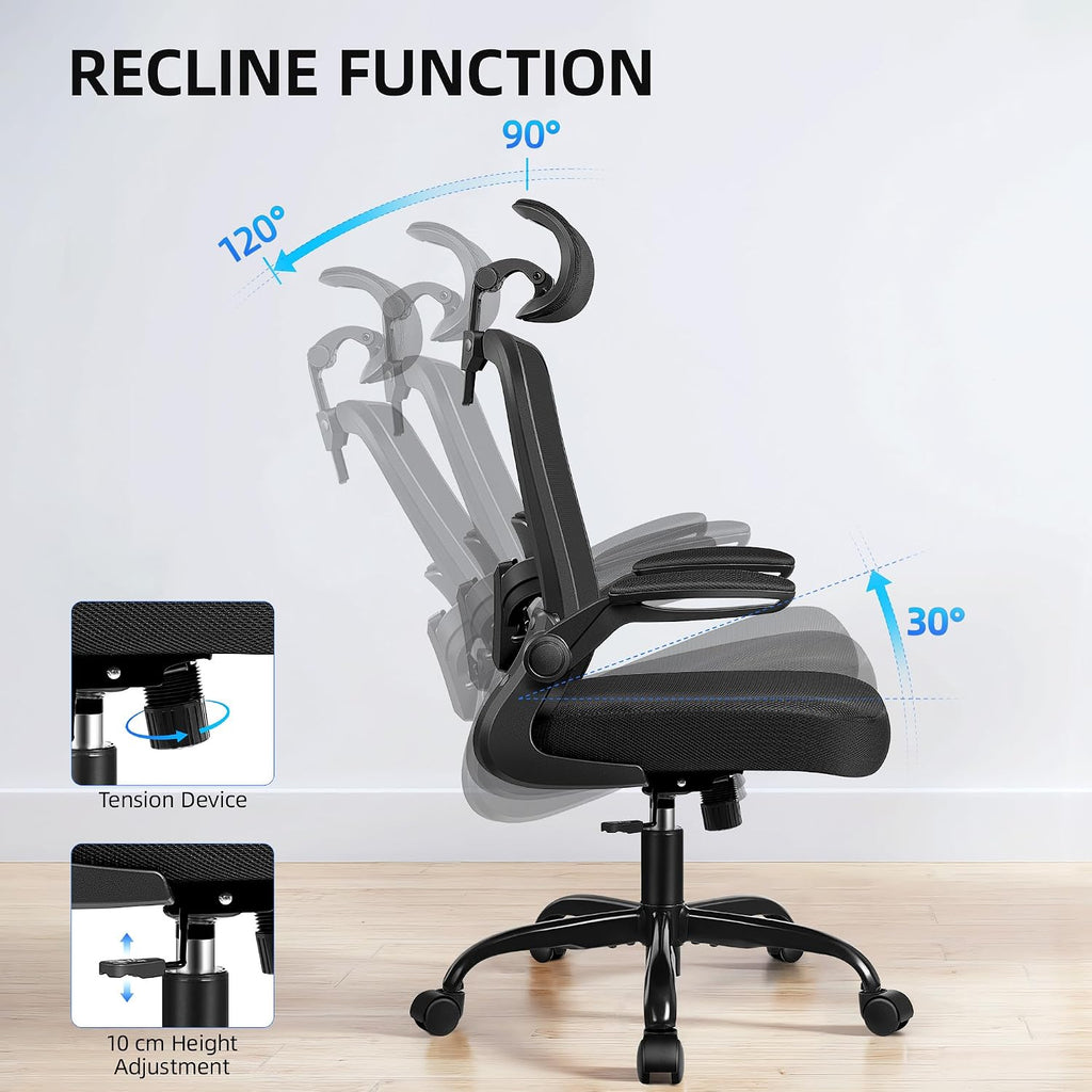 FelixKing Office Chair, Desk Chair with Adjustable Lumbar Support, Ergonomic Computer Chair with High Back and Armrest, Adjustable Height Gaming Chair Home Office Swivel Chair, Pack of 10, Black