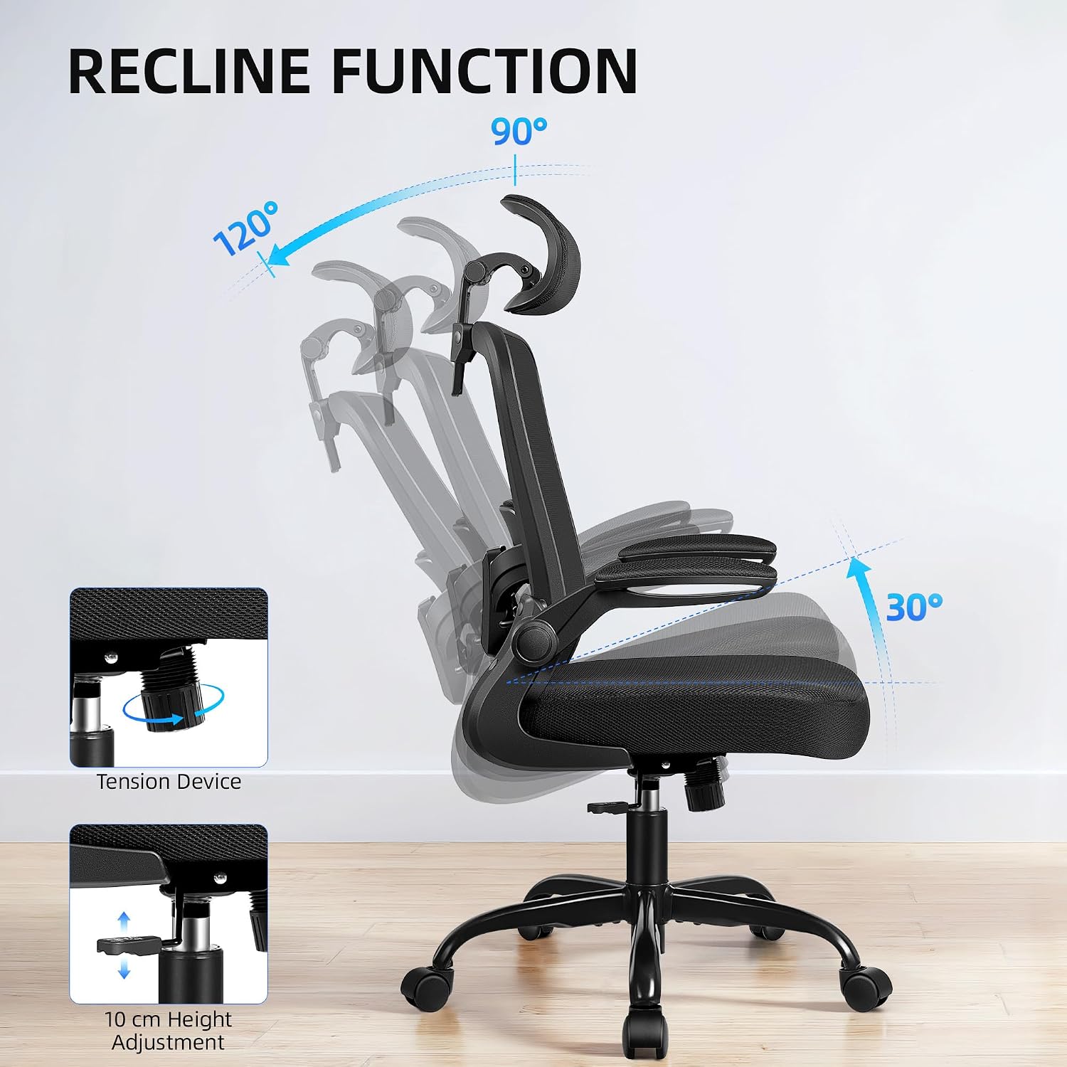 FelixKing Office Chair, Desk Chair with Adjustable Lumbar Support, Ergonomic Computer Chair with High Back and Armrest, Adjustable Height Gaming Chair Home Office Swivel Chair, Pack of 10, Black
