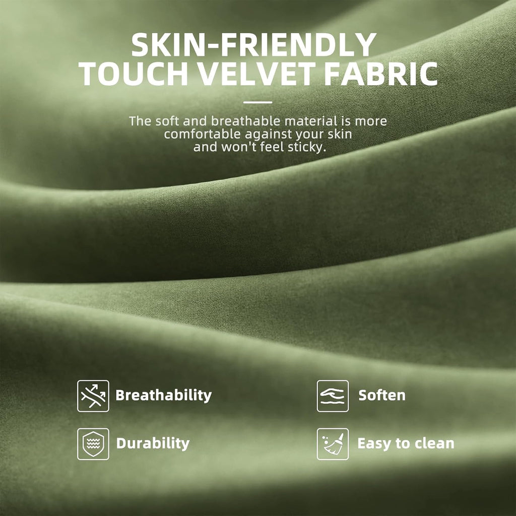 Ferghana Velvet Fabric Gaming Chair, High Back Ergonomic Gamer Chair for Adult, Comfortable Video Game Chair with Footrest and Massage Lumbar Cushion, Racing Reclining Office Computer Desk Chair Green