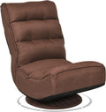 Giantex 360 Degree Swivel Gaming Chair, 6 Position Adjustable Folding Floor Chair, 300lb Spring Support, Comfortable Padded Backrest, Lazy Sofa Chair Game Rocker for Teens Adults (Coffee)