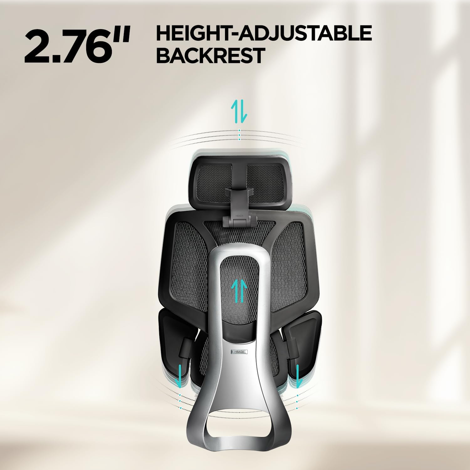 Hbada E3 Air Ergonomic Office Chair, Big and Tall Office Chair - with 3-Zone Dynamic Lumbar Support, 3D Adjustable Headrest, 3D Adjustable Armrests, Swivel Computer Chair, Black(No Footrest)