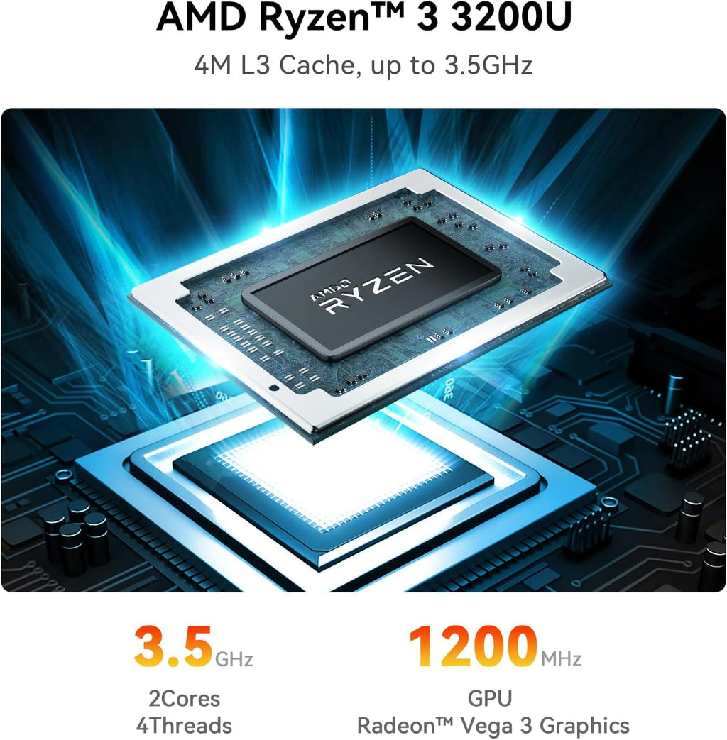 Beelink SER3 Mini PC, AMD Ryzen 3 3200U(14nm, 2C/4T) up to 3.5GHz, Mini Gaming Computer 16GB DDR4 RAM 500GB PCIE3.0 X4 SSD, Micro PC 4K@60Hz Dual Display, Mini Computer WiFi6/BT5.2/HTPC/W-11 Pro