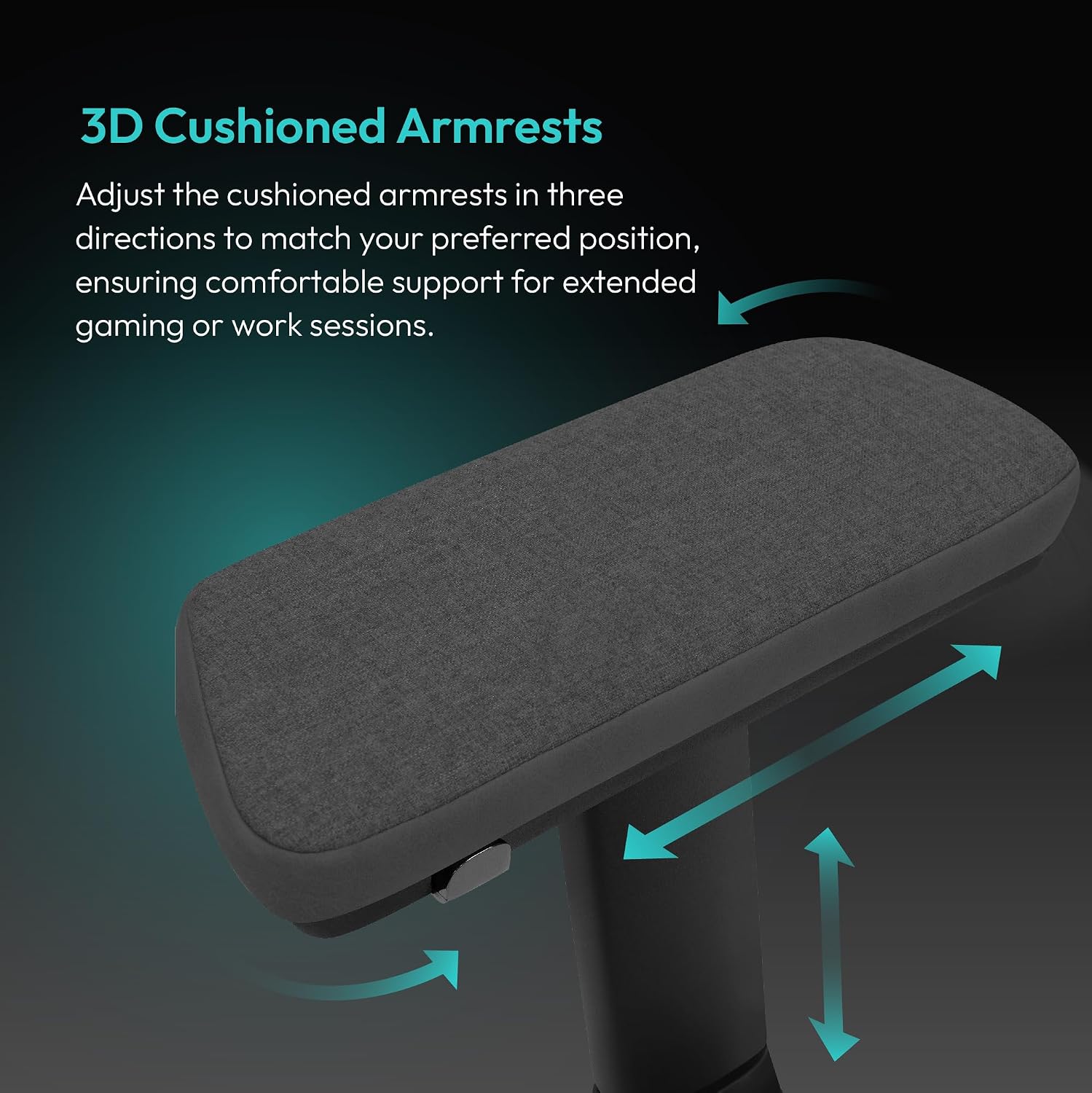 ThunderX3 CORE Smart LOFT Gaming Chair Dark Grey – Ergonomic Office Chair, Automatic Lumbar Support, Synchronised Mechanism, 3D Armrests, Fabric Cover, for Users up to 125kg, 155-190cm