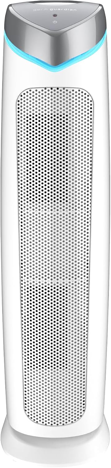 GermGuardian Air Purifier with Genuine HEPA 13 Pet Pure Filter, Removes 99.97% of Pollutants, Covers Large Rooms up to 915 Sq. ft. in 1 Hour, UV-C Light Helps Reduce Germs, 28', White, AC5250WPT