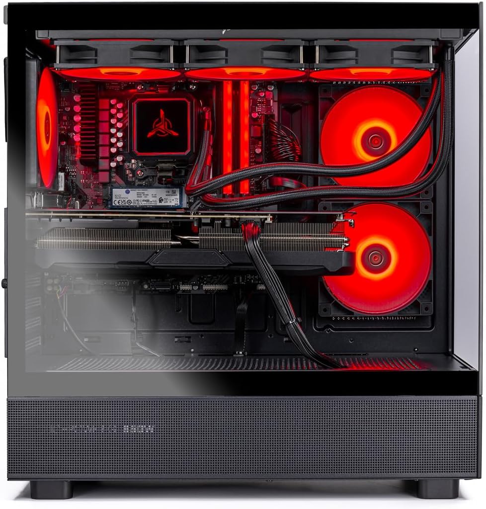 Skytech Gaming Azure 3 Desktop PC, Ryzen 7 9700X 3.8 GHz (5.5GHz Turbo), NVIDIA RTX 5060 Ti 16GB, 1TB NVMe SSD, 32GB DDR5 RAM 5200 RGB, 850W Gold ATX 3 PSU, 360mm ARGB AIO, Wi-Fi, Win 11