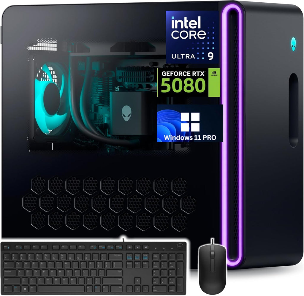 Alienware Aurora R16 Gaming Desktop Computer PC, NVIDIA RTX 5080 16GB GDDR7, Intel Ultra 9 285K, 32 GB DDR5, 1 TB SSD + 2 TB HDD, Wi-Fi 7, AlienFX Liquid Cooling, Windows 11 Pro