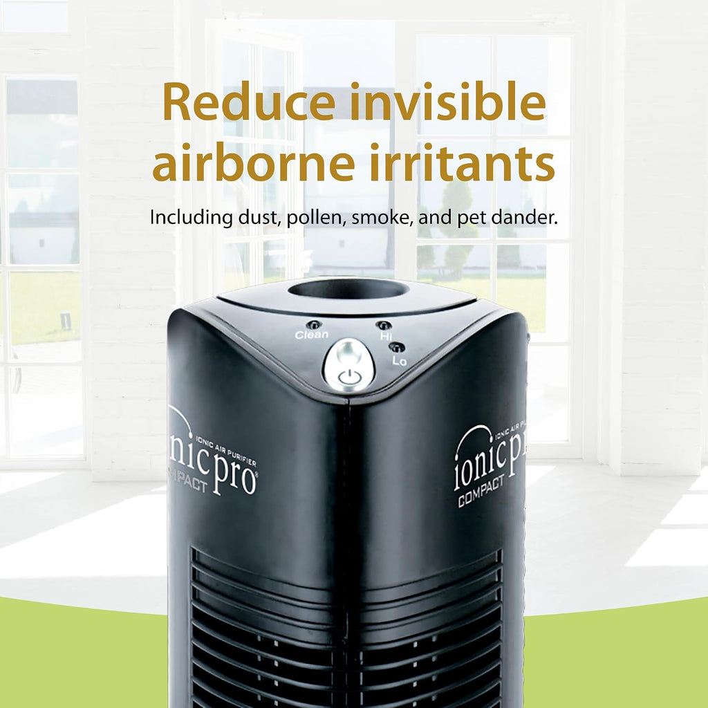 Ionic Pro Compact (CA200) Air Purifier Tower, Never Replace Filters, Quiet Negative Ion Technology, Cleans Rooms Up to 300 sq. ft