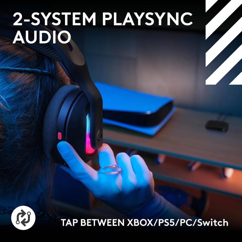 Logitech G Astro A20 X Lightspeed Wireless Gaming Headset for PS5, Xbox, Nintendo Switch/Switch 2, PC with 2-System PLAYSYNC Audio, Bluetooth, LIGHTSYNC RGB, and 48 kHz Boom Mic - Black