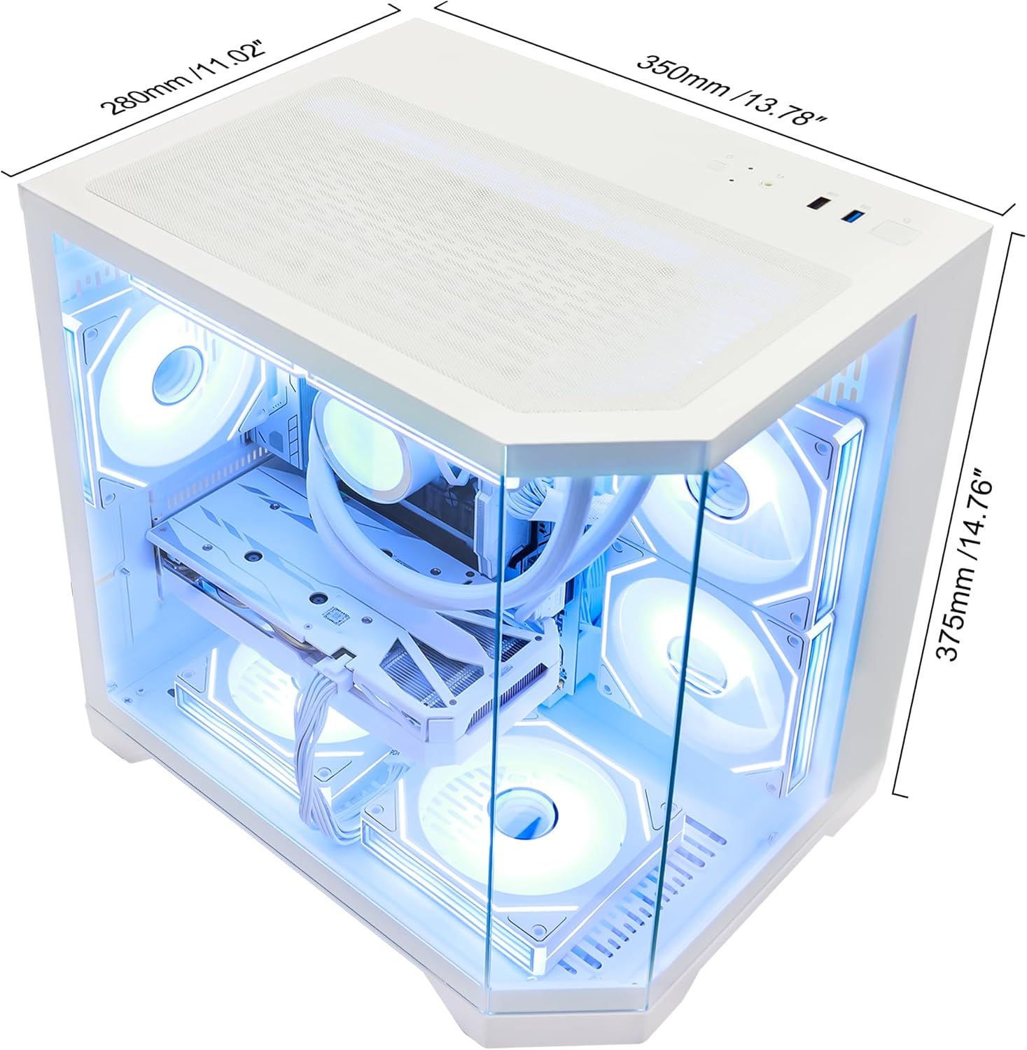Ocean of Stars AI Gaming PC Desktop - AMD Ryzen 7 9700X 8-Core 3.8GHz- RTX 5060 8GB- 16GB DDR5 RAM 6000MHz-1TB PCIe SSD- 850W PSU-WiFi & Bluetooth - Windows 11 Desktop Computer-White