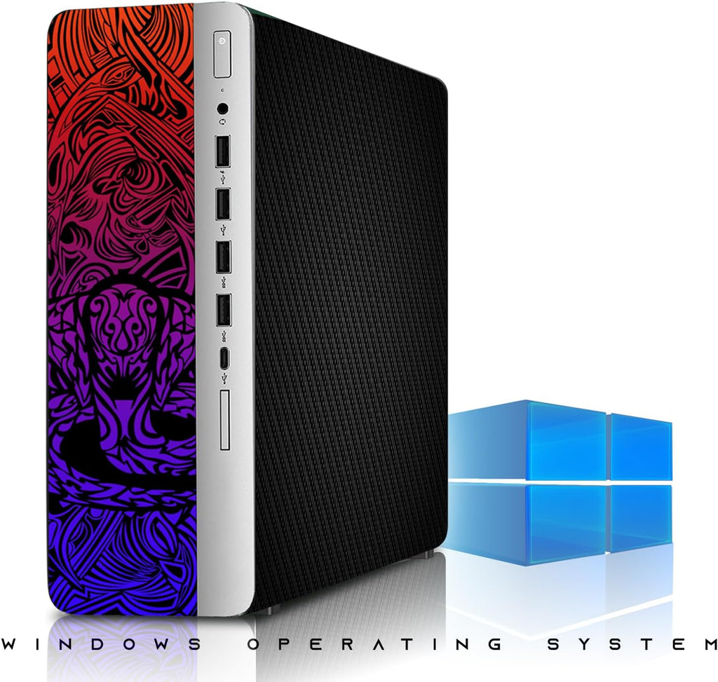 TechMagnet HP Carbon Black Cobra Edition Desktop – Intel Core i5|16GB DDR4 Ram|512GB SSD|New 24 Inch Curved Monitor|Windows 11 – Computer Tower PC (Renewed)