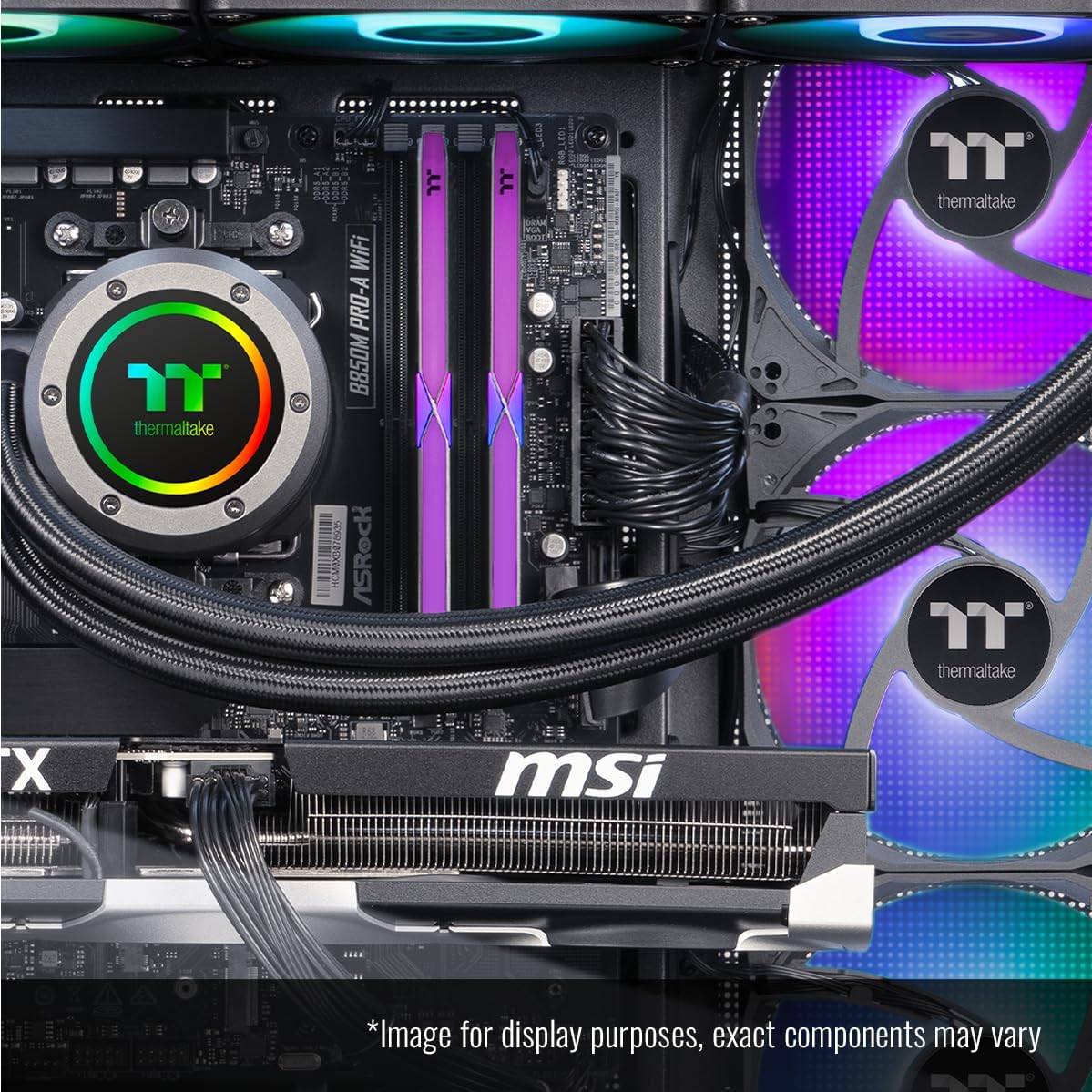 Thermaltake LCGS View 9880-380 Gaming Desktop (AMD Ryzen™ 7 9800X3D, ToughRam 32GB DDR5 6400MT/s RGB Memory, NVIDIA® GeForce RTX™ 5080, 1TB NVMe M.2, WiFi, Windows 11) V38B-B850-580-LCS