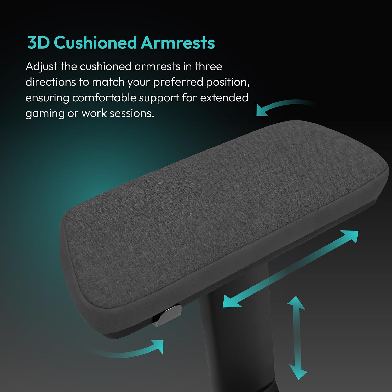 ThunderX3 CORE Smart MESH Gaming Chair Black & Dark Grey – Ergonomic Office Chair, Automatic Lumbar Support, Synchronised Mechanism, 3D Armrests, Fabric Cover, for Users up to 125kg, 155-190cm