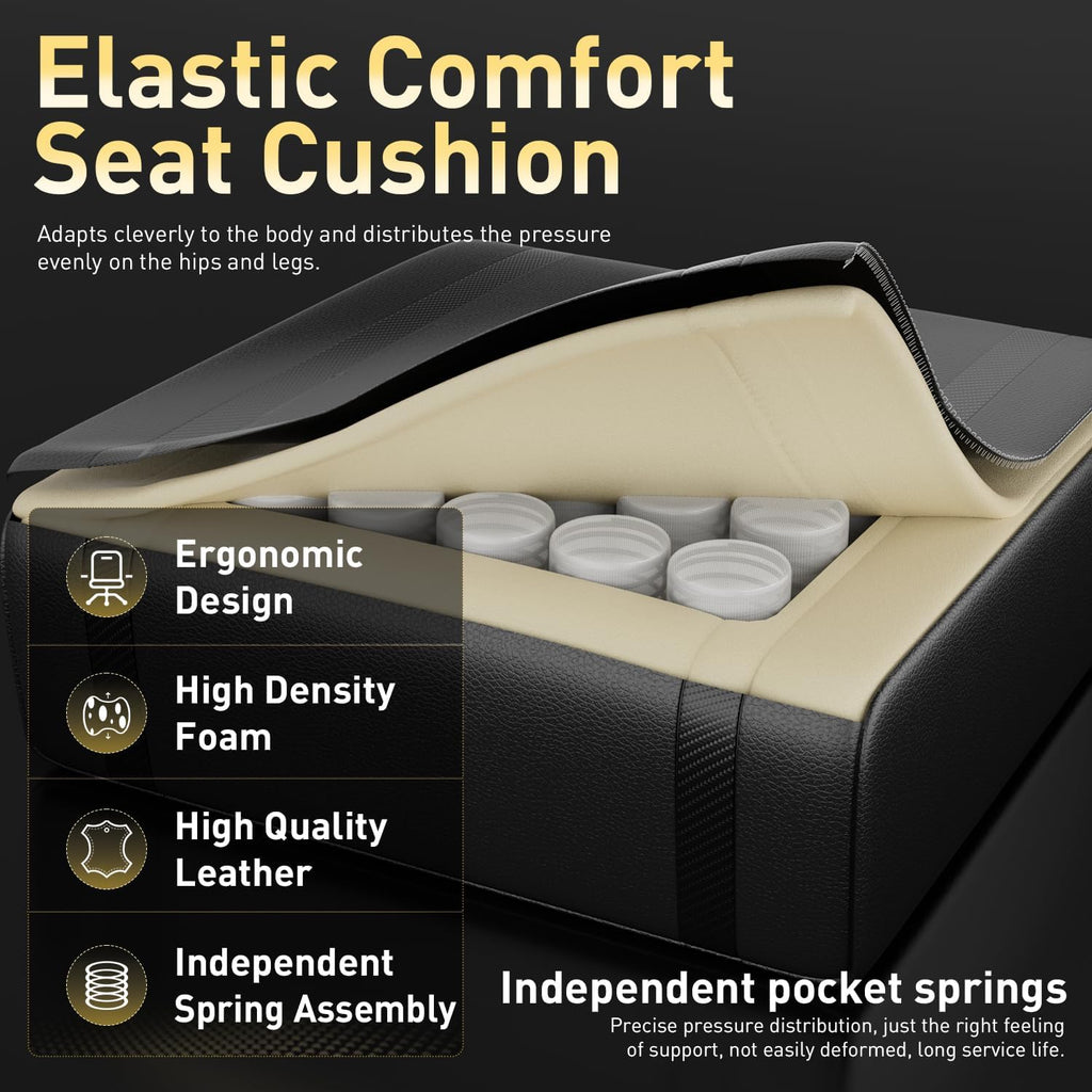 HLDIRECT Gaming Chair, Ergonomic Video Game Seat with 360° Swivel & Lumbar Massage, Computer Chair PU Leather Cushion for Adults Home/Office Use (Black)