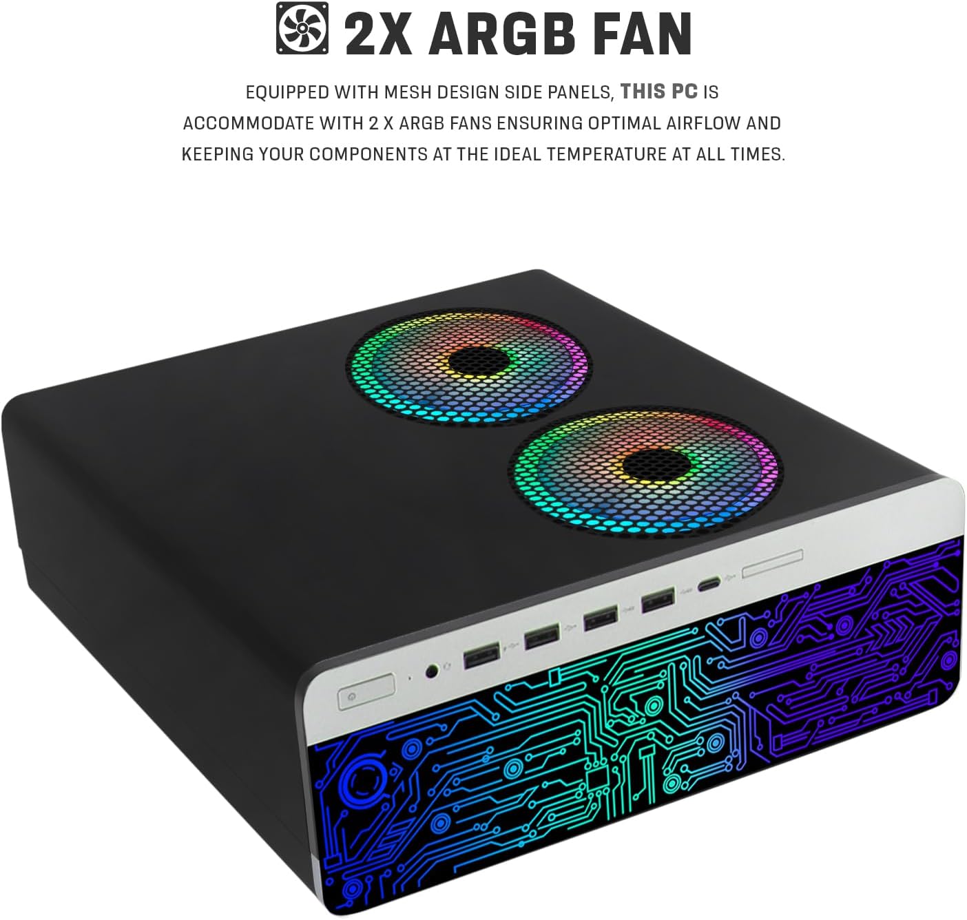 HP G3 Desktop PC, Intel i3, 16GB RAM, 1TB SSD, 24-Inch Curved Monitor, RGB Speaker, RGB Keyboard with AI-Enabled Copilot Key Mouse, 2X ARGB Fan WiFi, Windows 11 Pro (Renewed)