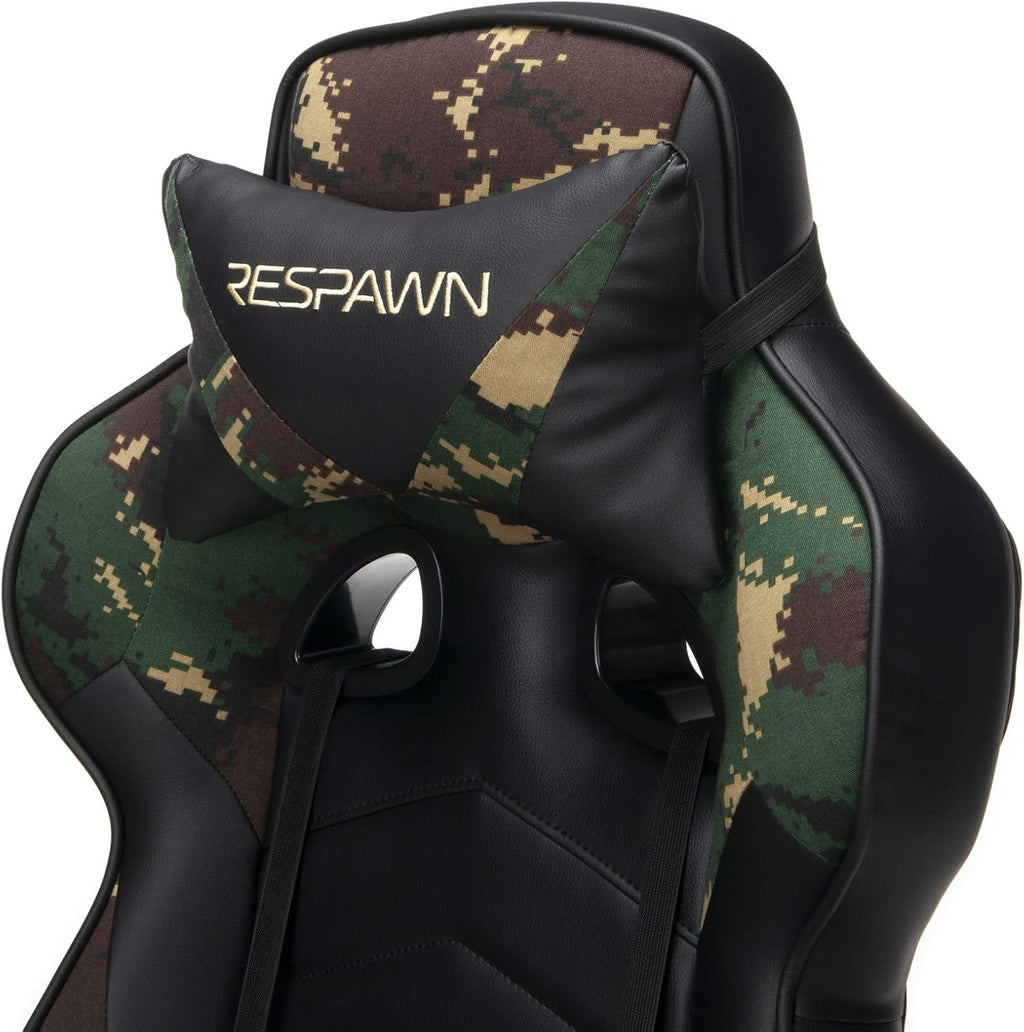 RESPAWN 110 Ergonomic Gaming Chair with Footrest Recliner - Racing Style High Back PC Computer Desk Office Chair - 360 Swivel, Adjustable Lumbar Support, Headrest Pillow, Padded Armrests - 2019 Camo