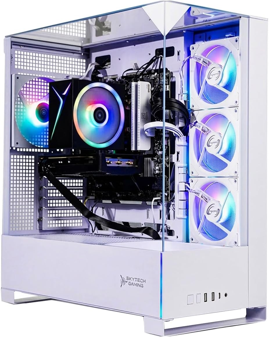 Skytech Gaming Archangel 5 Gaming PC, AMD Ryzen 7 7700 3.8GHz, NVIDIA RTX 5060, 1TB NVMe SSD, 32GB DDR5 RAM 6000, 750W Gold PSU, Wi-Fi, Win 11, Desktop
