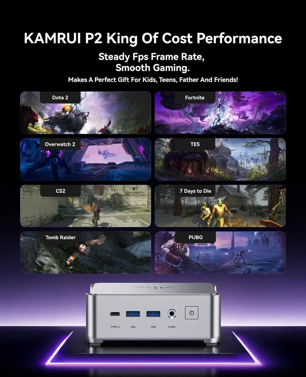 KAMRUI P2 Mini PC Windows 11 Pro, In·tel 12 Cores / 16 Threads 12600H mini desktop computer(Beat i7-1195G7/12450H up to 4.5GHz), 16GB RAM 512GB SSD USB3.2*6/Type-C/Wifi6/BT5.2 for Business Home Office