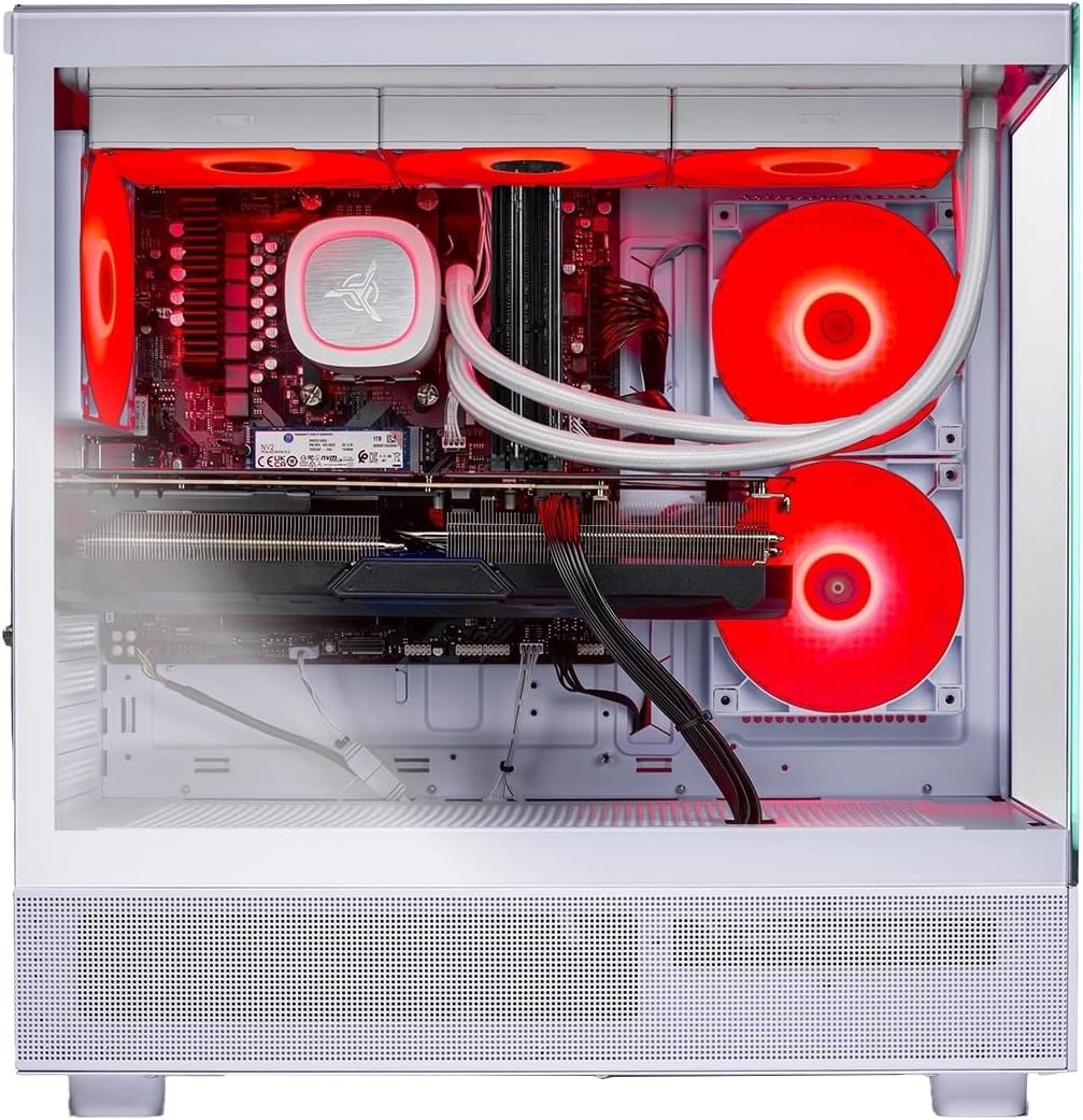 Skytech Gaming Azure 3 Gaming PC, AMD Ryzen 7 7800X3D 4.2GHz, NVIDIA RTX 5060 Ti 16GB VRAM, 1TB Gen4 NVMe SSD, 16GB DDR5 RAM 6000, 650W Gold PSU, 360 ARGB AIO, WI-FI 5, Windows 11, Desktop