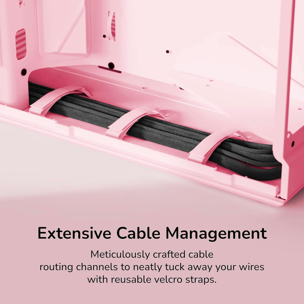 Hyte Y70 Mid-Tower ATX Gaming PC Desktop Case - Panoramic Tempered Glass - Dual Chamber - High Airflow Chassis - PCIE 4.0 Riser Cable Included - New Modern Aesthetic - Strawberry Milk (Pink)