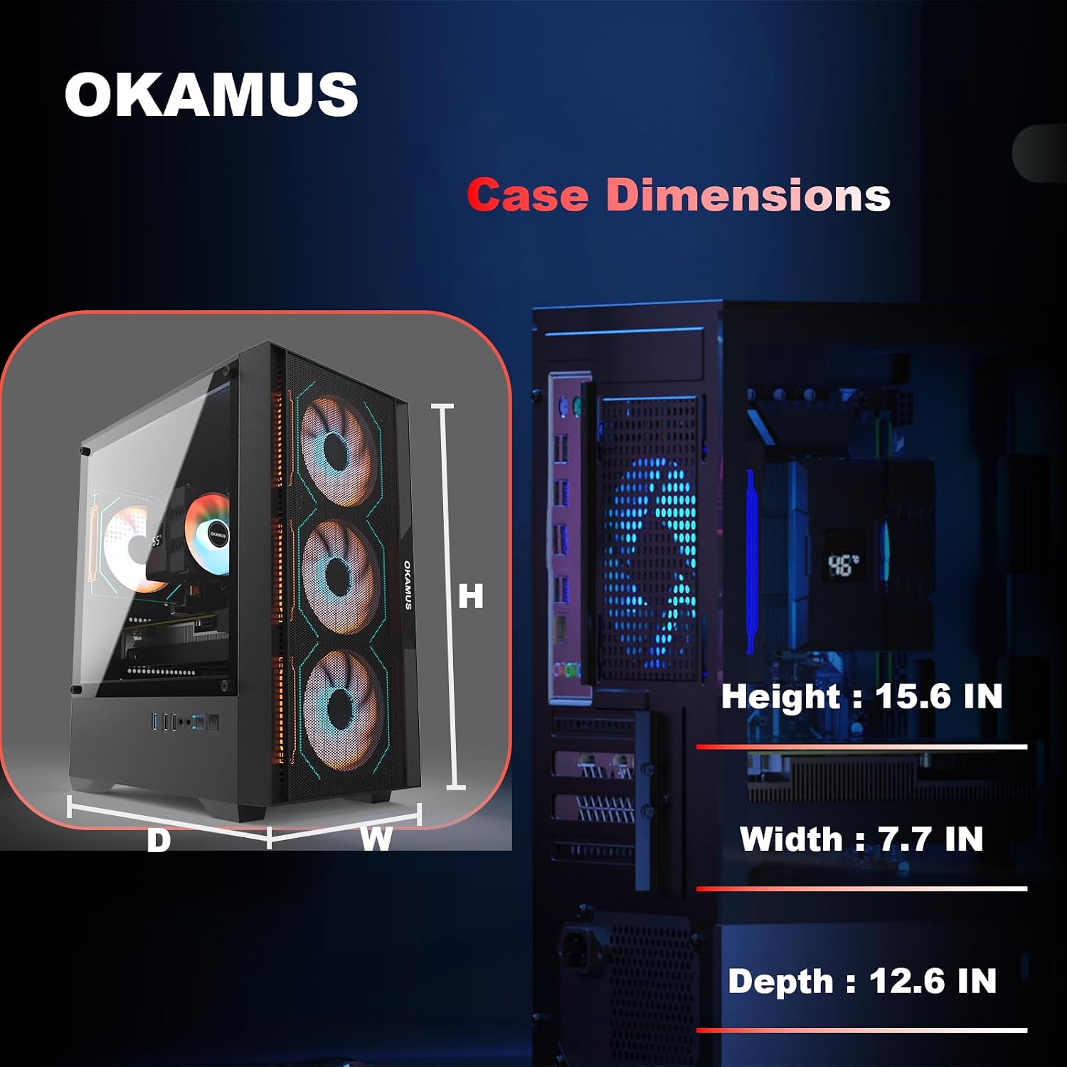 Gaming PC, i7 CPU Up to 4.0GHz, RX 590 2304 SP 8GB DDR5 Graphics Card, 512 GB M.2, 16 GB RAM Pre-Built Computer, ARGB Fans x 4, Win 11 Home，WiFi 6 + BT 5.3, 550W PSU (RX 590+512GB+16GB)