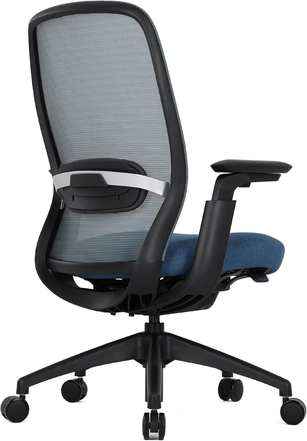 COLAMY Office Chair for Long Hours, Easy Wire-Control Desk Chair with Sliding Seat Depth & Thick Padded Lumbar Support, Heavy Duty 300 LBS High Back Mesh Computer Chair for Home Workstation,Blue