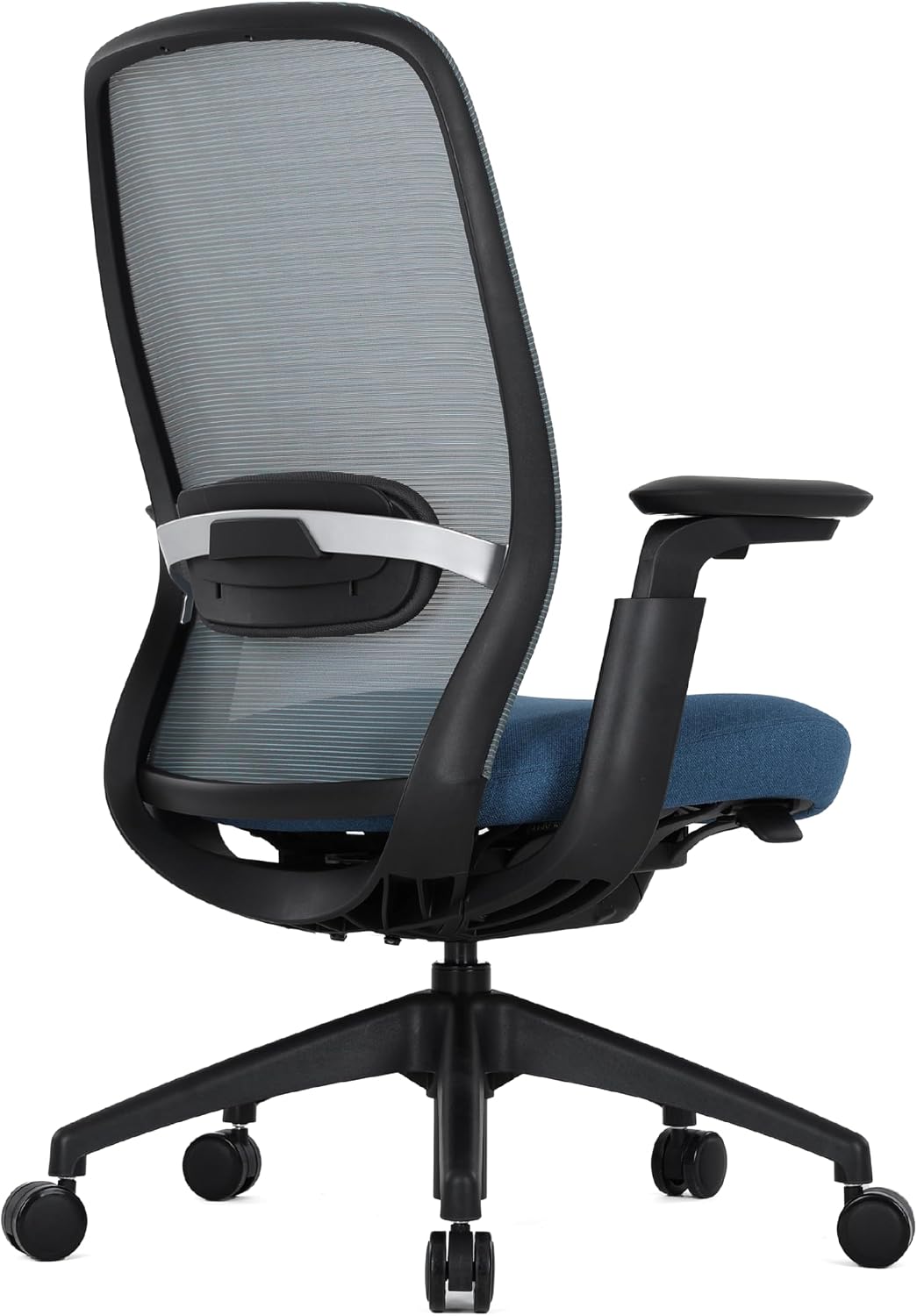 COLAMY Office Chair for Long Hours, Easy Wire-Control Desk Chair with Sliding Seat Depth & Thick Padded Lumbar Support, Heavy Duty 300 LBS High Back Mesh Computer Chair for Home Workstation,Blue