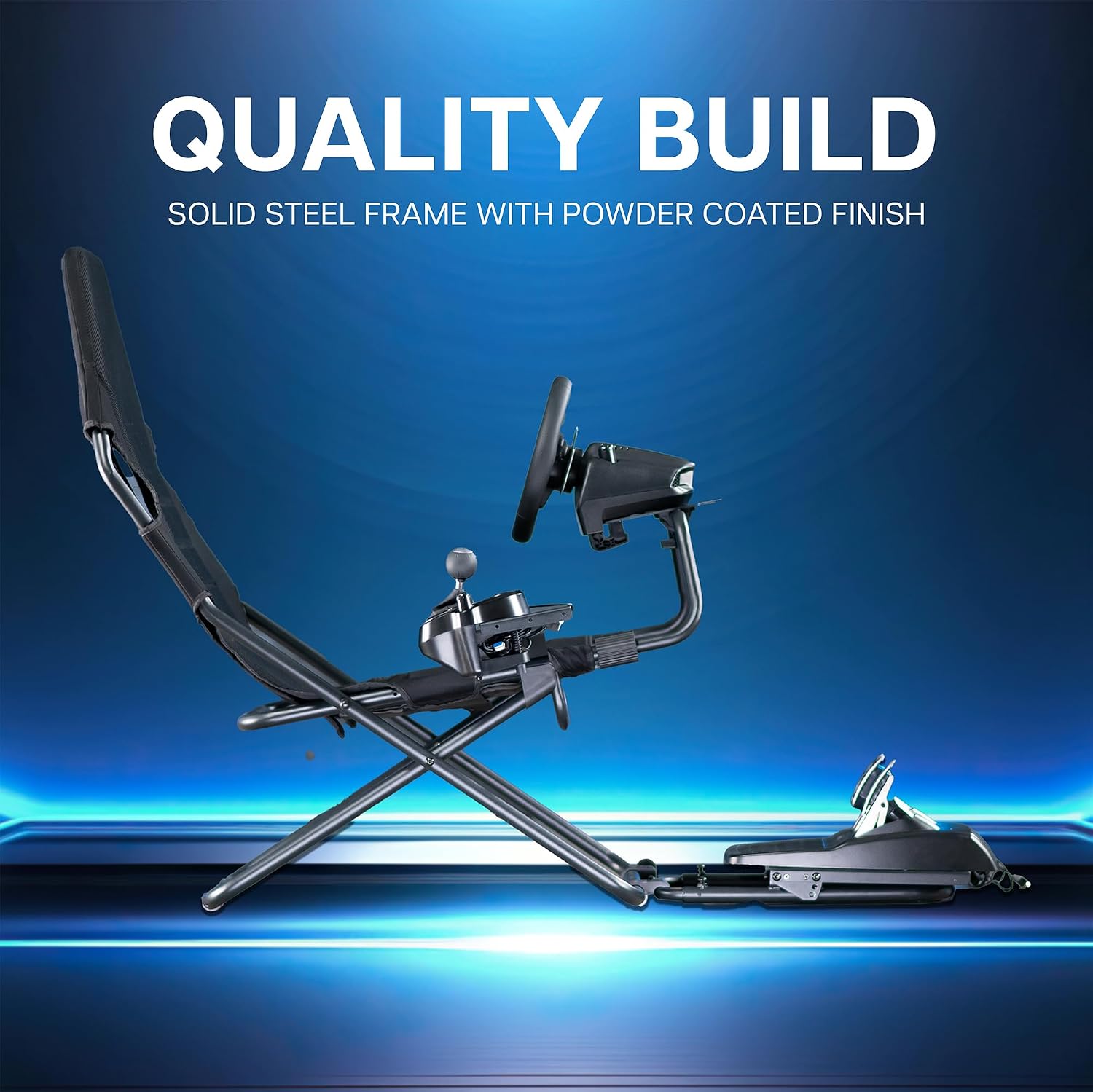 VIVO Foldable Racing Simulator Chair with Wheel Stand, Gear Mount, Cockpit and Frame Only, Fits Logitech, Thrustmaster, Fanatec, Compatible with Xbox One, PlayStation, PC Video Game, STAND-RACE2F
