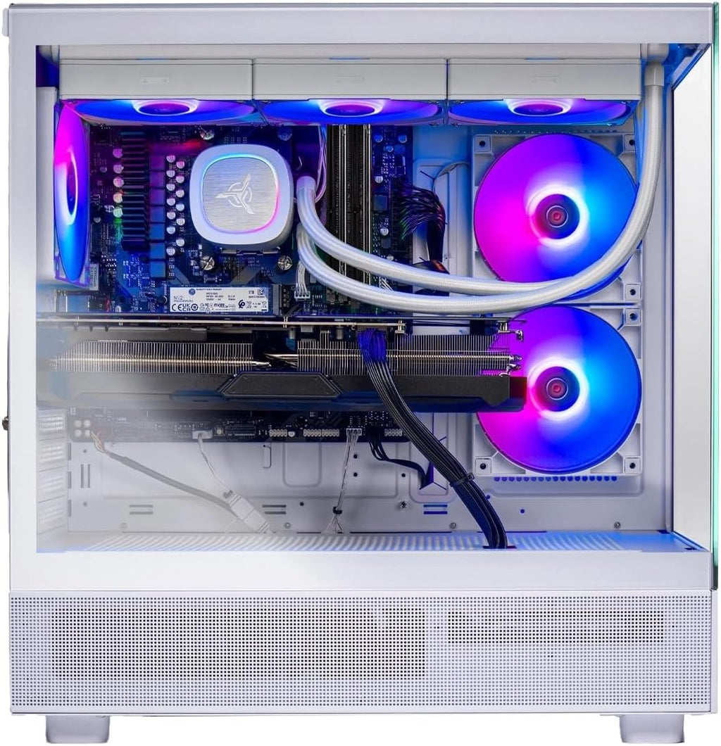 Skytech Gaming Azure 3 Gaming PC, AMD Ryzen 7 7800X3D 4.2GHz, NVIDIA RTX 5060 Ti 16GB VRAM, 1TB Gen4 NVMe SSD, 16GB DDR5 RAM 6000, 650W Gold PSU, 360 ARGB AIO, WI-FI 5, Windows 11, Desktop