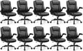 Leather Office Chair, PU Home Computer Desk Chairs with Ergonomic Back Support, 360°Swivel Free，Small Gaming Chair with Wheels and Adjustable Armrests, for Short People Use