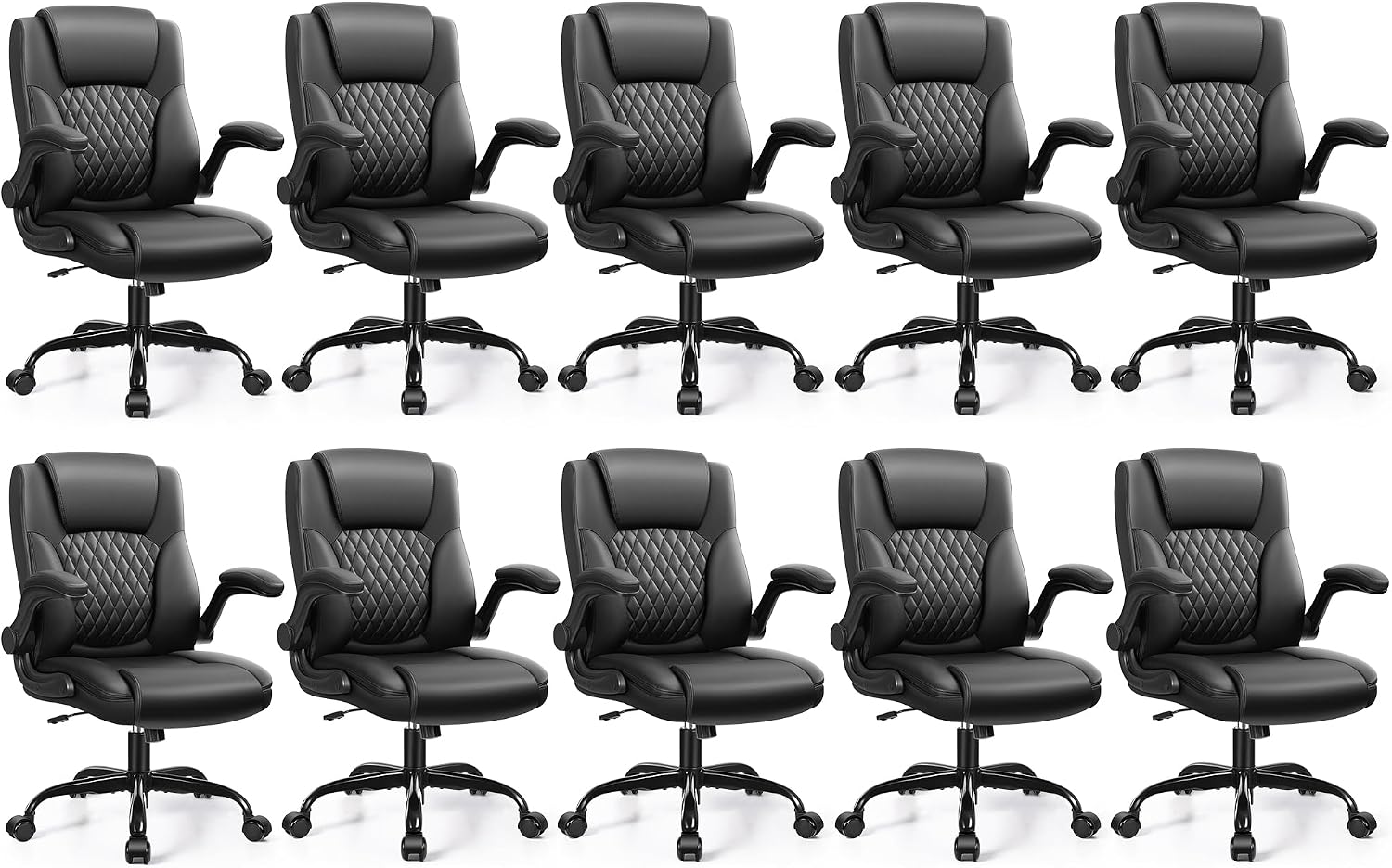 Leather Office Chair, PU Home Computer Desk Chairs with Ergonomic Back Support, 360°Swivel Free，Small Gaming Chair with Wheels and Adjustable Armrests, for Short People Use