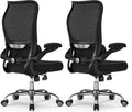 TRALT Ergonomic Office Chair - Desk Chair with Wave High Back Adjustable Lumbar Support Computer Chair - Gaming Chairs Mesh Backrest and PU Leather Seat for Home Reading Chairs (Black Pack of 2)