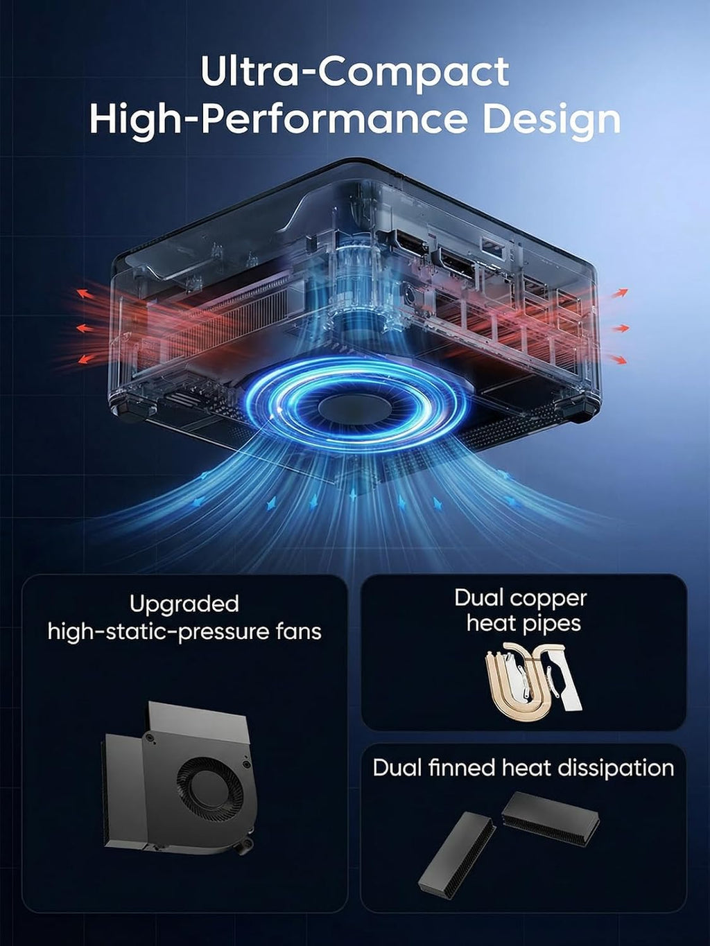 KAMRUI Hyper H2 Mini PC Windows 11 pro, Intel Core 14450HX Mini Computers (10C/16T, 4.8GHz), 32GB RAM 1TB PCle4.0 SSD Micro Desktop PC, Triple 4K Display, USB-C, WiFi6, BT5.2, Business Office Home