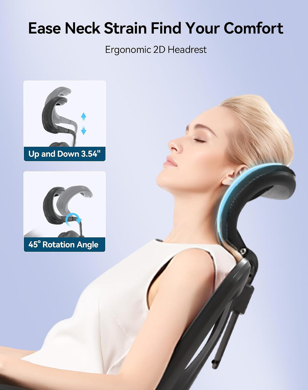 SIHOO M57 Ergonomic Mesh Office Chair, High Back Home Desk Chair with 3D Armrests, Lumbar Support and Adjustable Headrest, Comfortable Computer Chair, Big & Tall Office Chair Hold 330 LBS-Black