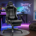GTPLAYER Gaming Chair with Speakers, Video Game Chairs with Footrest for Adults, Ergonomic Computer PC Gamer Reclining Chair(Dark-Black)