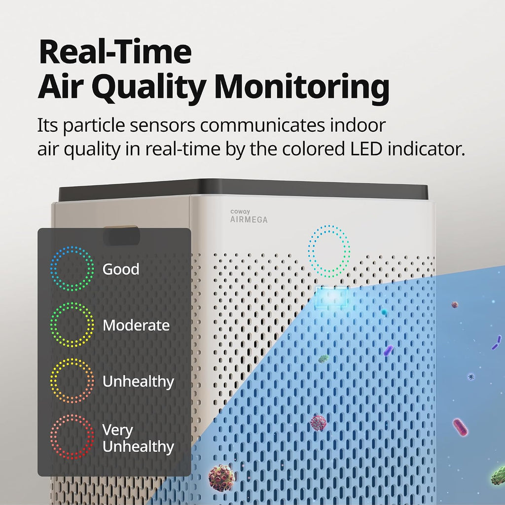 Coway Airmega 300S App-Enabled Smart Air Purifier (Covers 1,256 sq. ft.), True HEPA Air Purifier with Smart Technology, Compatible with Amazon Alexa