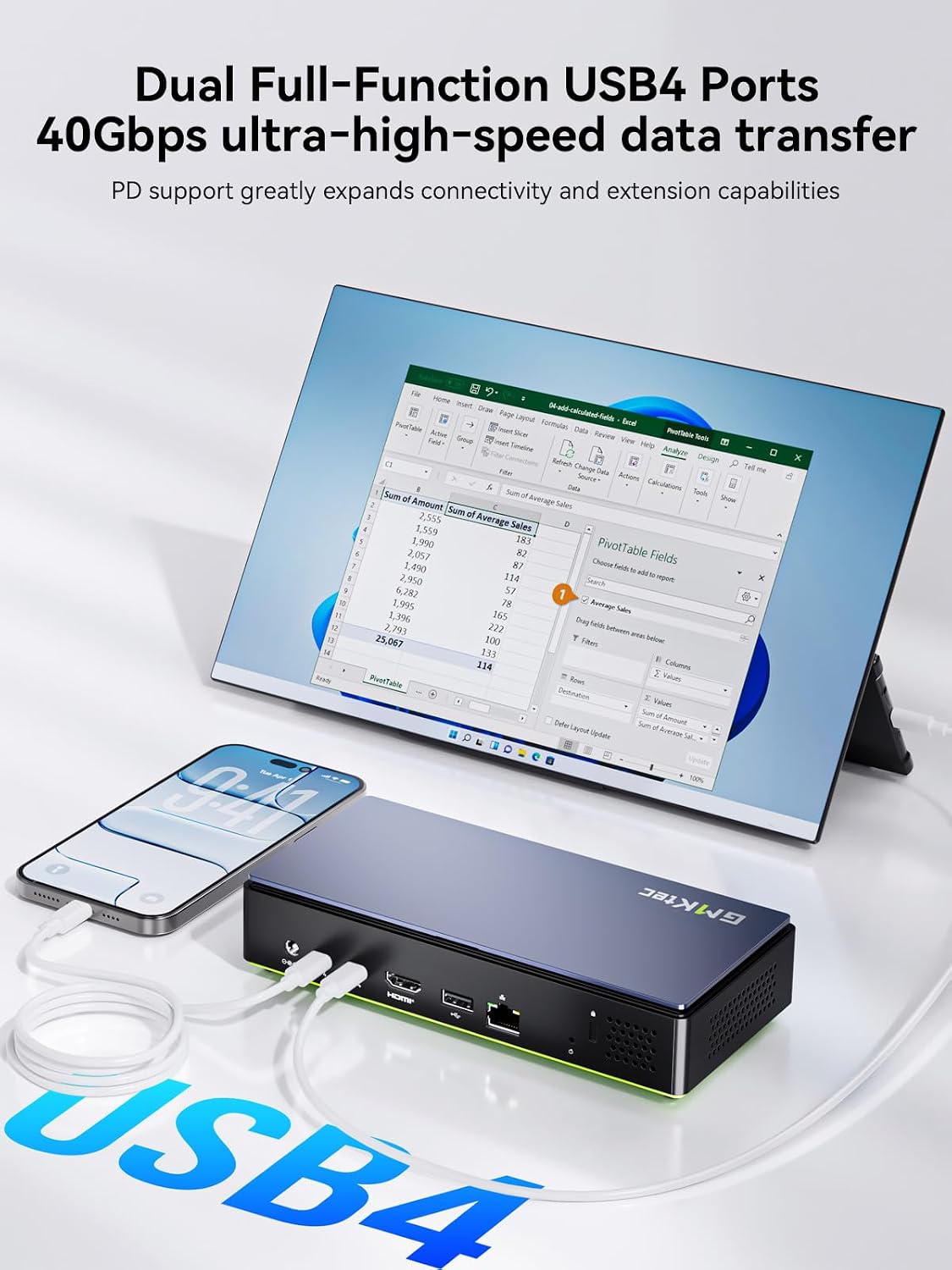 GMKtec K13 Mini PC Intel Ultra 7 256V 115Tops SK Hynix LPDDR5 8533 MT/s PCIe 4.0 SSD Intel ARC 140V Desktop Mini Computer 5GbE LAN NIC/ 2X M.2 Expansion Slots/ USB4/ HDMI