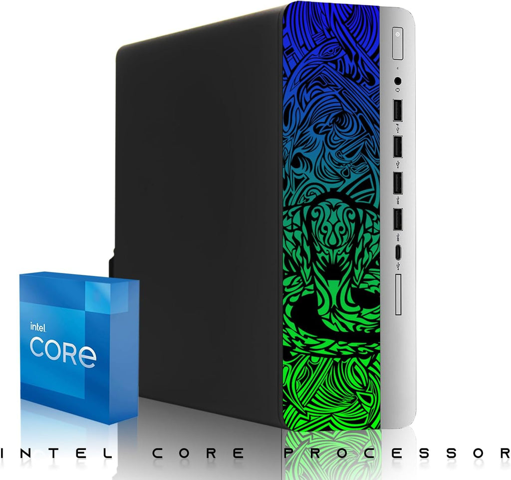 TechMagnet HP Regular Cobra Edition Desktop – Intel Core i5|16GB DDR4 Ram|512GB SSD|New 24 Inch Curved Monitor|Windows 11 – Computer Tower PC (Renewed)